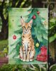 Serengeti Cat By the Christmas Tree Garden Flag Mailbox Flag Decorative Yard Flag Banner Outside Patio Artwork Yard Flower Beds, Garden Size