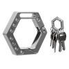 Keychain For Men Hexagon Titanium Alloy Key Holder Carabiner Car Key Holder Small Outdoor Tool Connecting Keychain Accessories