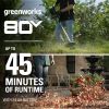 Greenworks Pro 80V Cordless Brushless String Trimmer + Leaf Blower Combo, 2Ah Battery and Charger Included STBA80L210