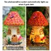 Solar Mushroom Lights Cute Resin Mushroom House Fairy Lights Garden Decoration Resin Crafts Outdoor Yard Patio Lawn Decor