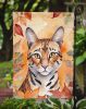 Safari Cat in Fall Leaves Garden Flag Mailbox Flag Decorative Yard Flag Banner Outside Patio Artwork Yard Flower Beds, Garden Size, Multicolor