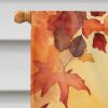 Cymric Cat in Fall Leaves House Flag Large Porch Sleeve Pole Decorative Outside Yard Banner Artwork Wall Hanging, Polyester, House Size, Multicolor