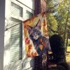 Lykoi Cat in Fall Leaves House Flag Large Porch Sleeve Pole Decorative Outside Yard Banner Artwork Wall Hanging, Polyester, House Size, Multicolor