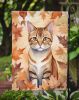 German Rex Cat in Fall Leaves Garden Flag Mailbox Flag Decorative Yard Flag Banner Outside Patio Artwork Yard Flower Beds, Garden Size, Multicolor