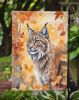 Highlander Lynx Cat in Fall Leaves Garden Flag Mailbox Flag Decorative Yard Flag Banner Outside Patio Artwork Yard Flower Beds, Garden Size