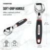 Farberware Soft Grips Stainless Steel Ice Cream Scoop with Rubber Black Handle and Red Accents