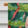 American Shorthair Cat By the Christmas Tree House Flag Large Porch Sleeve Pole Decorative Outside Yard Banner Artwork Wall Hanging, Polyester