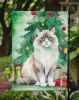 Ragdoll Cat By the Christmas Tree Garden Flag Mailbox Flag Decorative Yard Flag Banner Outside Patio Artwork Yard Flower Beds, Garden Size, Multicolor