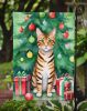 Toyger Cat By the Christmas Tree Garden Flag Mailbox Flag Decorative Yard Flag Banner Outside Patio Artwork Yard Flower Beds, Garden Size, Multicolor