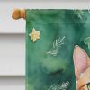 Ocicat Cat By the Christmas Tree House Flag Large Porch Sleeve Pole Decorative Outside Yard Banner Artwork Wall Hanging, Polyester, House Size