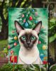 Colorpoint Shorthair Cat By the Christmas Tree Garden Flag Mailbox Flag Decorative Yard Flag Banner Outside Patio Artwork Yard Flower Beds