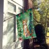 Safari Cat By the Christmas Tree House Flag Large Porch Sleeve Pole Decorative Outside Yard Banner Artwork Wall Hanging, Polyester, House Size