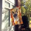 Siamese Cat in Fall Leaves House Flag Large Porch Sleeve Pole Decorative Outside Yard Banner Artwork Wall Hanging, Polyester, House Size, Multicolor