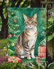 California Spangled Cat By the Christmas Tree Garden Flag Mailbox Flag Decorative Yard Flag Banner Outside Patio Artwork Yard Flower Beds, Garden Size