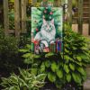 Turkish Angora Cat By the Christmas Tree Garden Flag Mailbox Flag Decorative Yard Flag Banner Outside Patio Artwork Yard Flower Beds, Garden Size