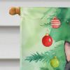 American Polydactyl Cat By the Christmas Tree House Flag Large Porch Sleeve Pole Decorative Outside Yard Banner Artwork Wall Hanging, Polyester