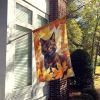 York Chocolate Cat in Fall Leaves House Flag Large Porch Sleeve Pole Decorative Outside Yard Banner Artwork Wall Hanging, Polyester, House Size