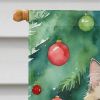 Ragamuffin Cat By the Christmas Tree House Flag Large Porch Sleeve Pole Decorative Outside Yard Banner Artwork Wall Hanging, Polyester, House Size