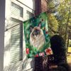 Balinese Cat By the Christmas Tree House Flag Large Porch Sleeve Pole Decorative Outside Yard Banner Artwork Wall Hanging, Polyester, House Size