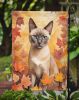 Tonkinese Cat in Fall Leaves Garden Flag Mailbox Flag Decorative Yard Flag Banner Outside Patio Artwork Yard Flower Beds, Garden Size, Multicolor