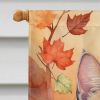 Raas Cat in Fall Leaves House Flag Large Porch Sleeve Pole Decorative Outside Yard Banner Artwork Wall Hanging, Polyester, House Size, Multicolor