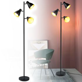 Depuley Tree Floor Lamp Adjustable Lights Standing LED Tall Pole Lamps Black for Bedroom Living Room Office Bulbs Included E26 (Body Color: 120V)