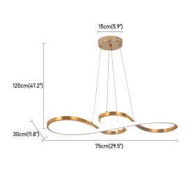 Modern Chandelier Cord Pendant Light Acrylic Led Ceiling Lamp Minimalist Dining Living Room Hotel Decor Luminair Hanging Fixture (Body Color: gold, Emitting Color: Dimmable)