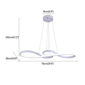 Nordic Led Pendant Light Decorative Led Ceiling Lamps Art Design Minimalist Dining Room Hanging Light Fixture Indoor Lighting (Body Color: White L75cm 50W, Emitting Color: Cold White)