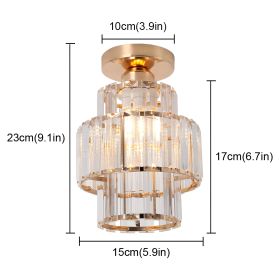 Modern K9 Crystal Pendant Light Led Ceiling Lamp Living Dining Room Nordic Chandelier Aisle Kitchen Island Decor Balcony Fixture (Body Color: Gold 2)