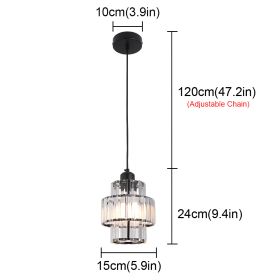 Modern K9 Crystal Pendant Light Led Ceiling Lamp Living Dining Room Nordic Chandelier Aisle Kitchen Island Decor Balcony Fixture (Body Color: Black 1)