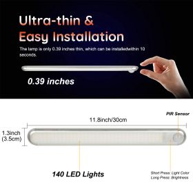 USB LED Closets Lights Dimmable Memory Function Kitchen Cupboard Lighting Bedroom Cabinets Lamps Motion Sensor Night Lights 40CM (Color: 30cm)