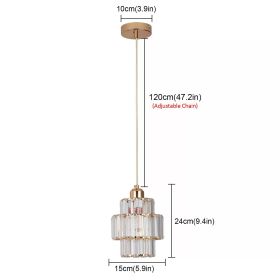 Gold Pendant Light Crystal Led Modern Chandelier Ceiling Lamp Living Dining Room Luminaire Kitchen Island Home Appliance Fixture (Body Color: model B, Emitting Color: Cold White)