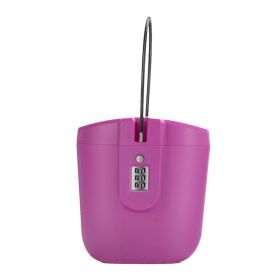 Portable Lock Box For Beach Portable Waterproof Key Lock Box Safe With Removable Cable Handle Security Case 2L Large Capacity (Color: Hot Pink)