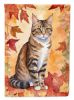 California Spangled Cat in Fall Leaves Garden Flag Mailbox Flag Decorative Yard Flag Banner Outside Patio Artwork Yard Flower Beds, Garden Size