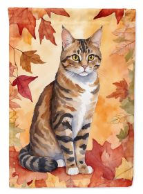 California Spangled Cat in Fall Leaves Garden Flag Mailbox Flag Decorative Yard Flag Banner Outside Patio Artwork Yard Flower Beds, Garden Size (Default: Default)