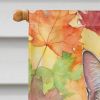 California Spangled Cat in Fall Leaves House Flag Large Porch Sleeve Pole Decorative Outside Yard Banner Artwork Wall Hanging, Polyester, House Size