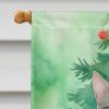 Ural Rex Cat By the Christmas Tree House Flag Large Porch Sleeve Pole Decorative Outside Yard Banner Artwork Wall Hanging, Polyester, House Size